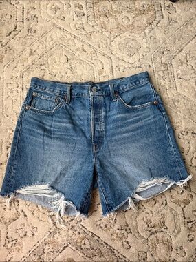 Levi's Distressed Blue Denim Jean Shorts